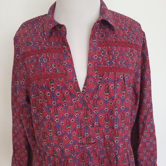 NEW Anthropologie Diyana Tiered Tunic Dress Voluminous Floral Women Medium - Picture 5 of 13